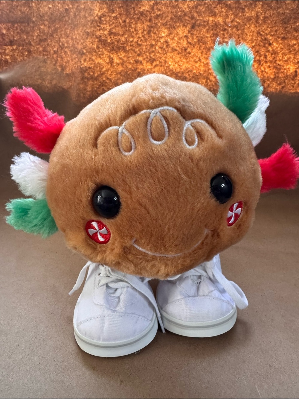 Build A Bear Gingerbread Axolotl Stuffed Animal with shoes and clothes